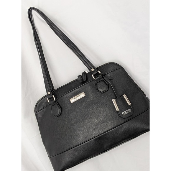 Kenneth Cole Reaction Handbags - KENNETH COLE REACTION! BLACK FAUX LEATHER TOTE/HANDBAG/BAG, STUNNING!